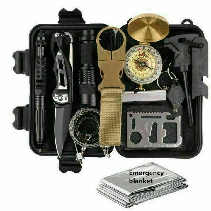 14-in-1 Emergency Survival Kit with Hard Case